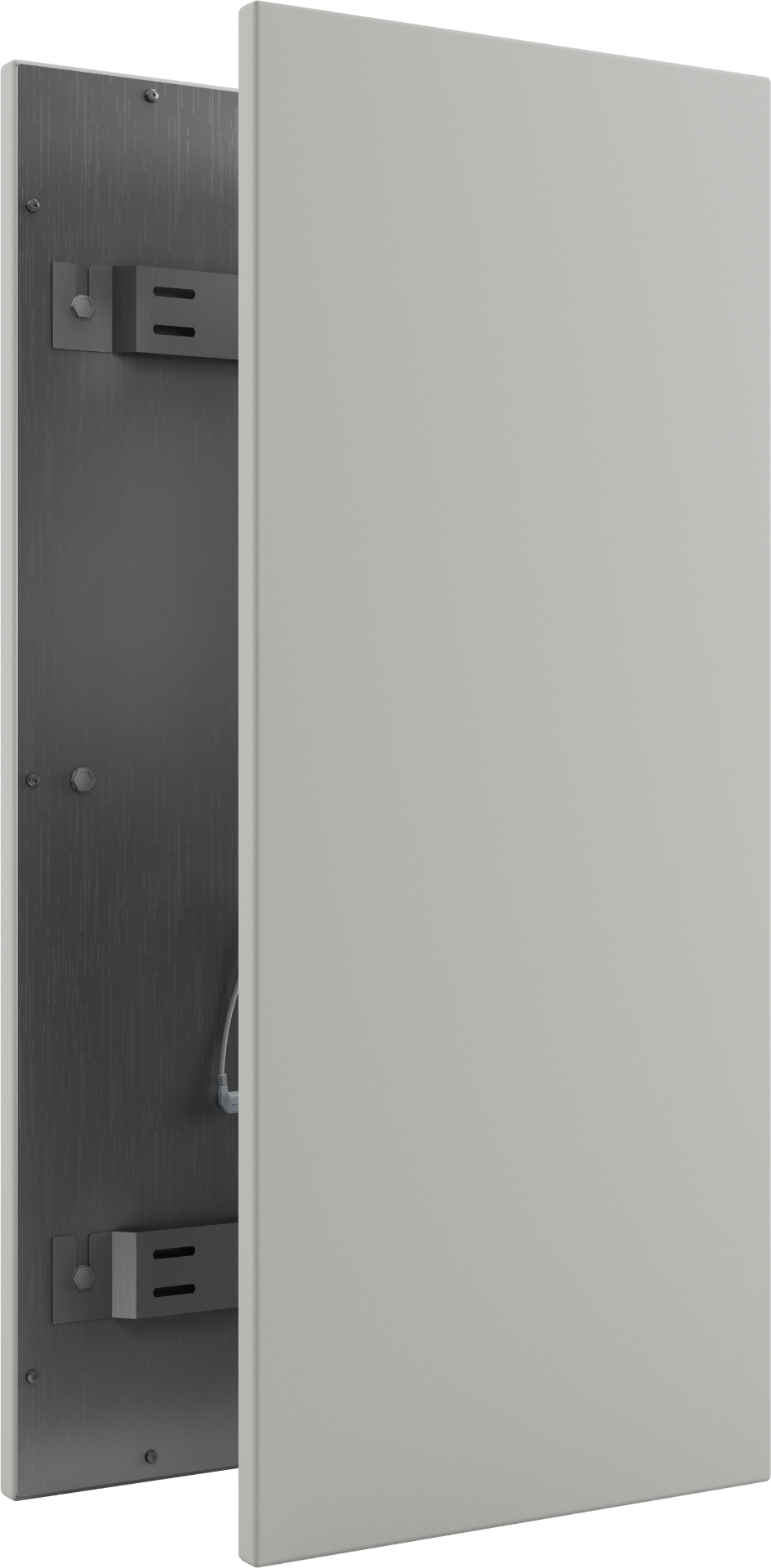 45°-perspectief, frameless met montagebeugels